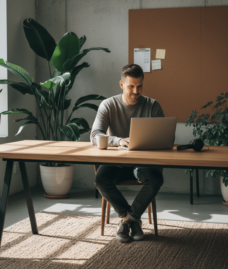 Verzekeringsmedewerker werkt met laptop aan geautomatiseerde schadeafhandeling